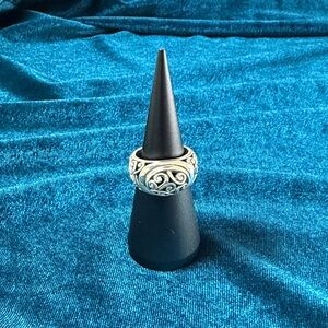 Brighton Silver Scrollwork Dome Ring, Size 7